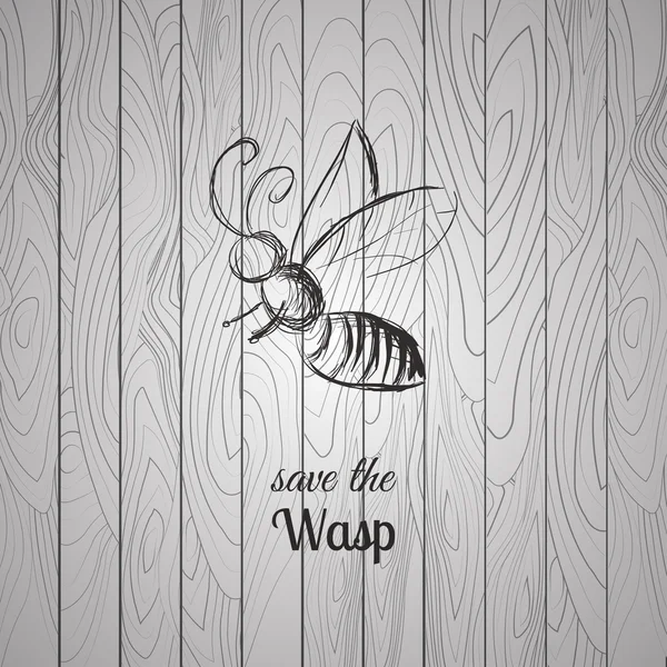 Abstraktní pozadí s Wasp — Stockový vektor