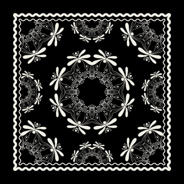 Siyah bandana baskı