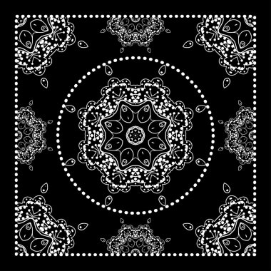 Siyah bandana baskı