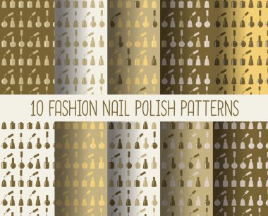 nail polish seamless patterns