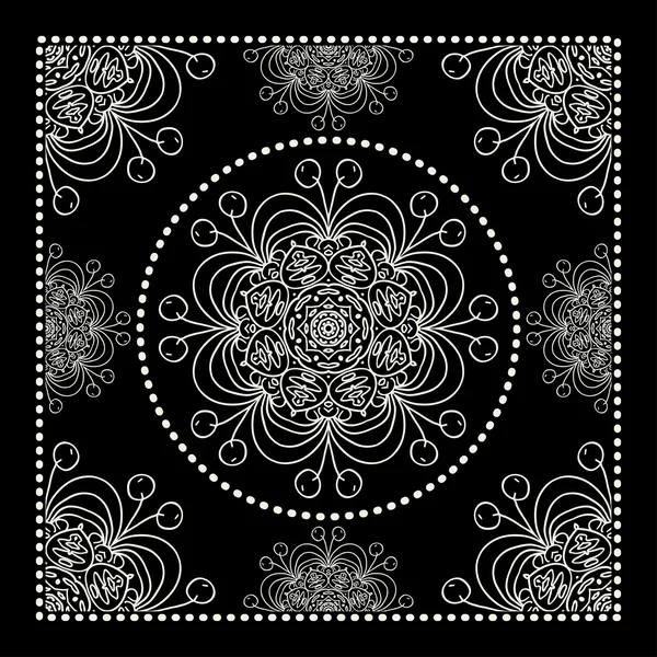 Schwarzer Bandana-Druck — Stockvektor