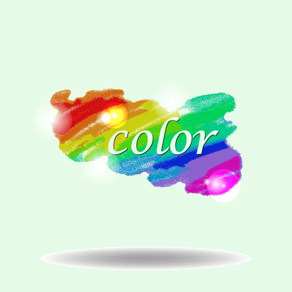 Tiza texturizada arco iris pincelada — Vector de stock