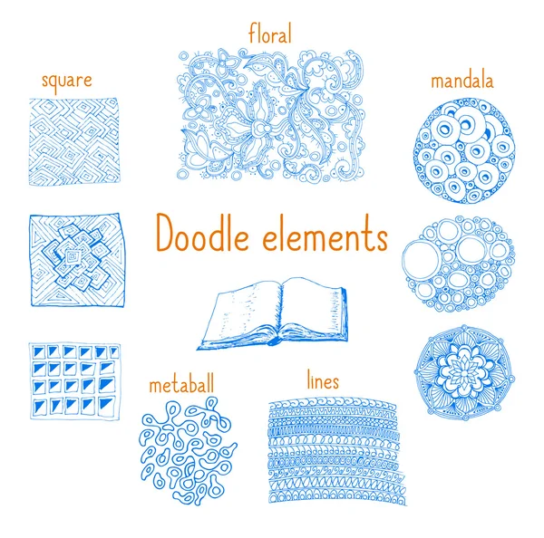 Original mão desenhado elementos doodles — Vetor de Stock