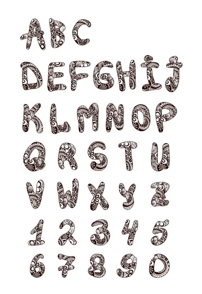 Alphabet dans le style ethnique — Image vectorielle