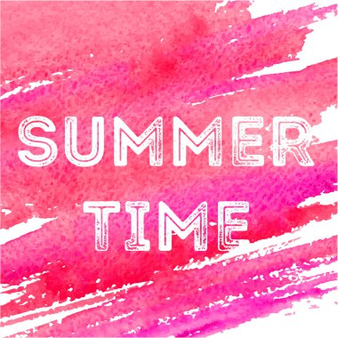 Pembe bir arka plan ile yaz saati poster