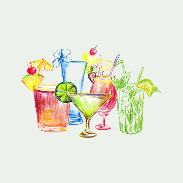 Cocktail party seamless pattern — Stock Vector