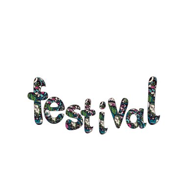 Festival elle çizilmiş poster tasarımı