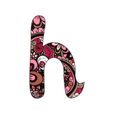 Zentangle stil vektör Abc harf h.