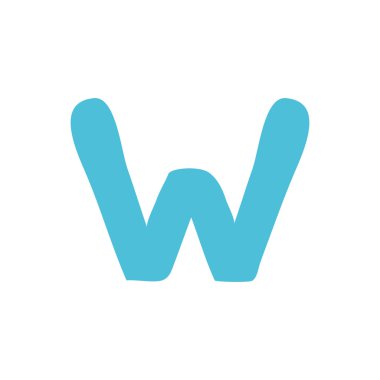 Kalın elle çizilmiş harf W