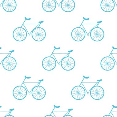 Bisiklet doodle stil seamless modeli.