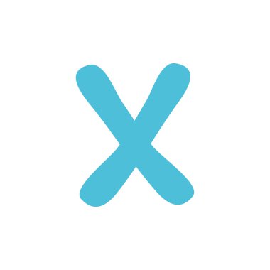 X harfi kalın el çekilmiş