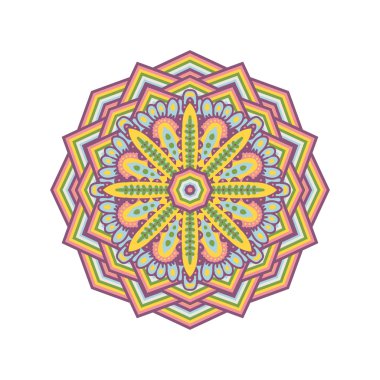 Sökülen mandala geometrik süsleme.