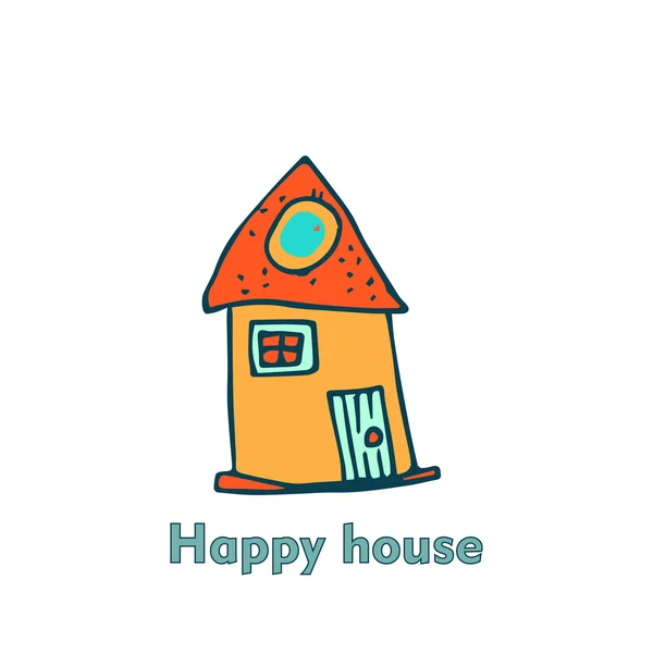 Doodle styl domu logo — Stockový vektor