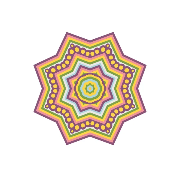 Gestripte mandala geometrische ornament. — Stockvector