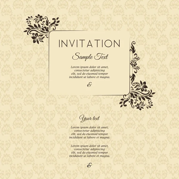 Carte d'invitation dans une couleur marron ancien . — Image vectorielle