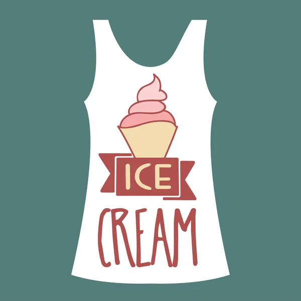 Camiseta maqueta con helado — Archivo Imágenes Vectoriales