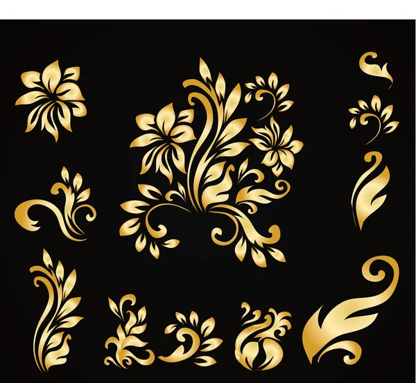 Estilo de luxo dourado elementos caligráficos . —  Vetores de Stock
