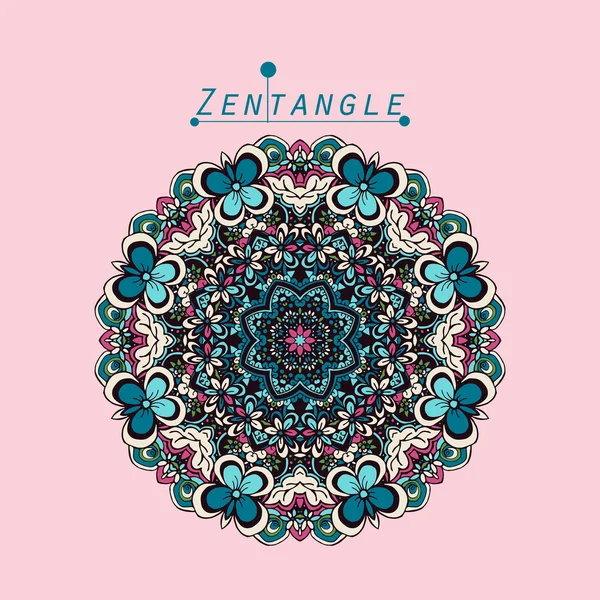 Mandala oriental motif rond motif de dentelle — Image vectorielle