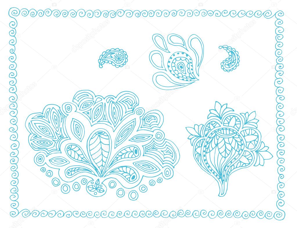 Set of hand drawn doodle elements