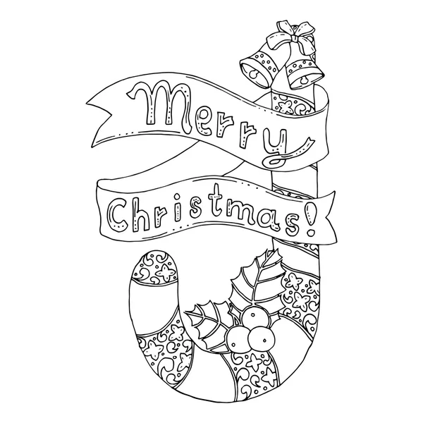 Tarjeta de Navidad con Candy Cane — Vector de stock