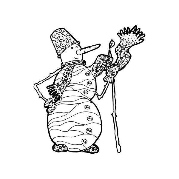 Шаблон со снеговиком
