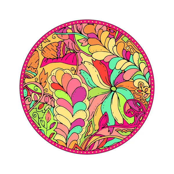 Diseño de mandala redonda de verano — Archivo Imágenes Vectoriales