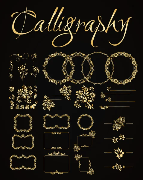 Set of calligraphic design — Stock Vector