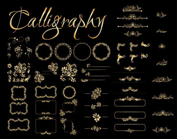 Diseño caligráfico dorado — Archivo Imágenes Vectoriales