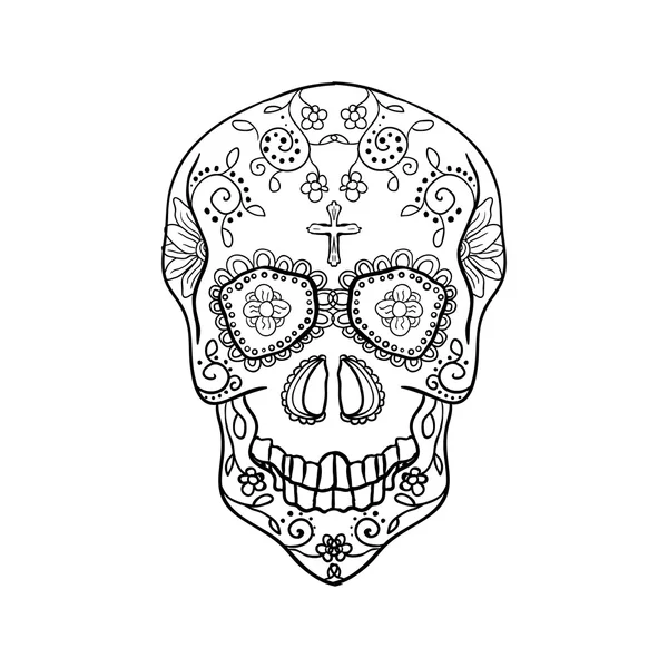 Mexican sugar skull — Stock Vector