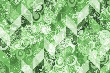 pattern with Zentangle style floral ornament.