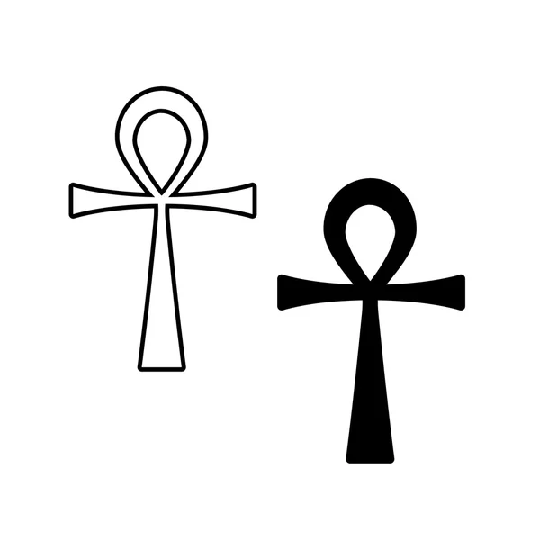 Ankh Símbolos Cruces egipcias — Vector de stock