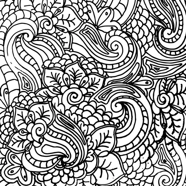 Abstract fantasy pattern for coloring book — Stok Vektör