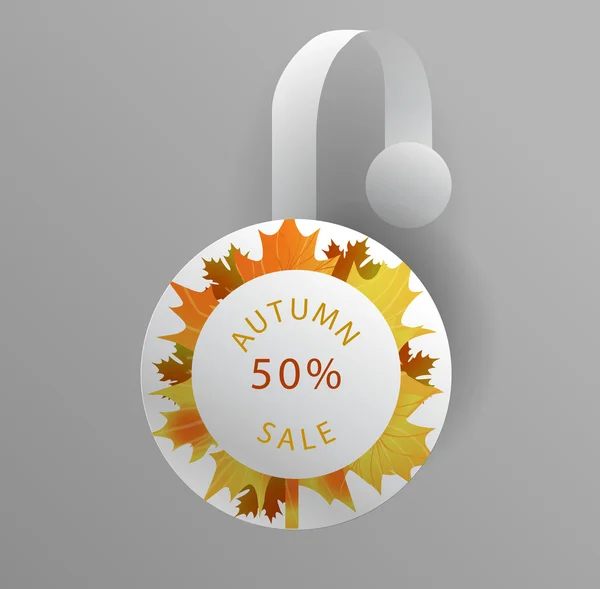 Autocollant vente automne avec bande transparente — Image vectorielle