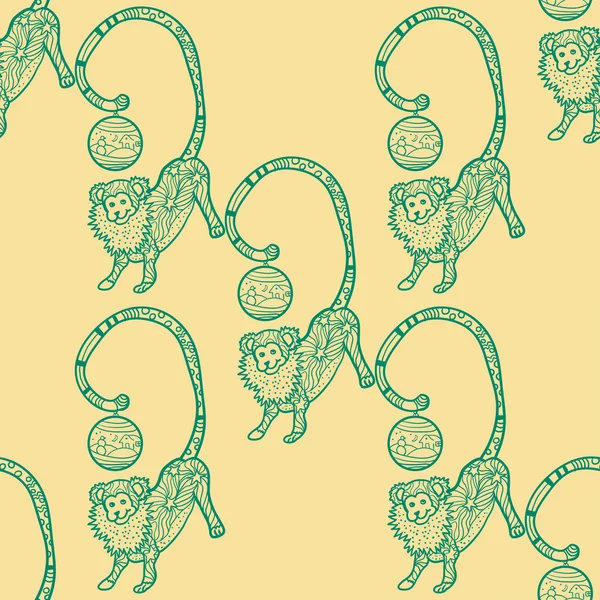 Seamless pattern with Monkey — Stock Vector