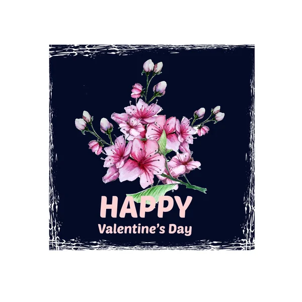 Valentines day watercolor card — Stockový vektor
