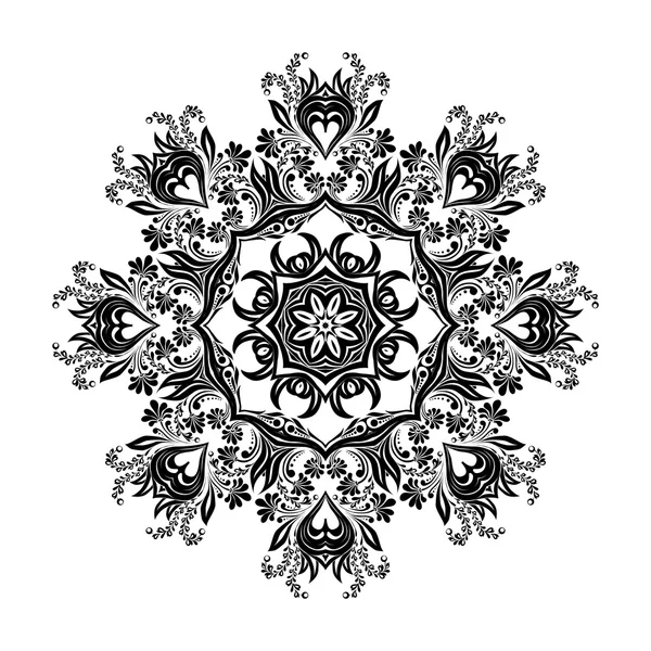 Black mandala silhouette — Stok Vektör