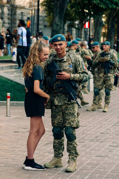 Kiev Ucrania Agosto 2021 Ensayo Del Desfile Militar Con Motivo — Foto de Stock