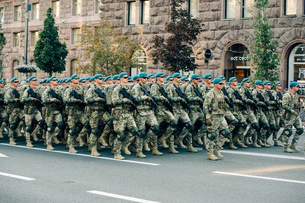 Kiev Ucrania Agosto 2021 Ensayo Del Desfile Militar Con Motivo — Foto de Stock