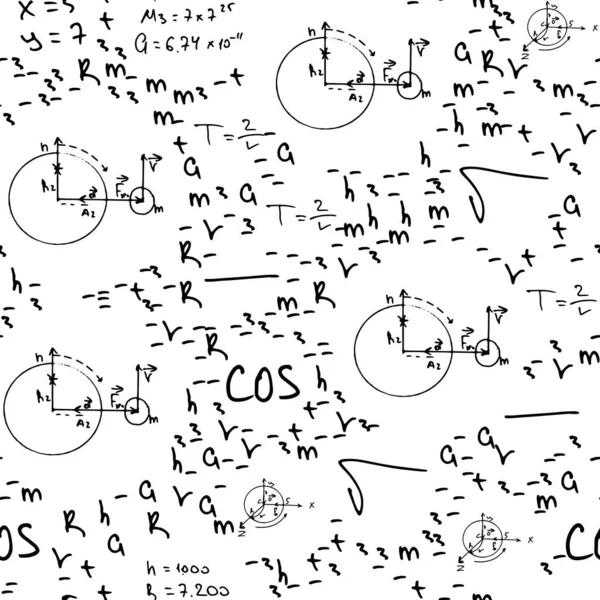 Mathematical Equations Written Hand White Background Vector ...