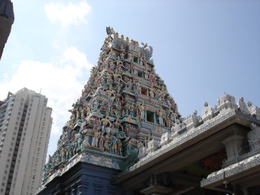 12 Ağustos 2012, veya Gopuram kule Sri Mariamman Tapınağı.