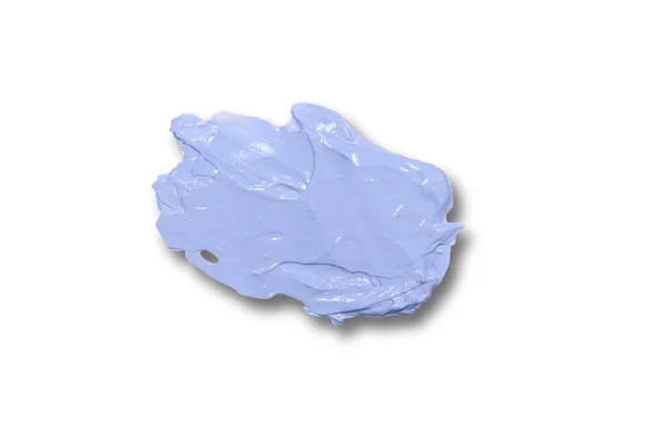 Textura Swatch Crema Azul Claro Con Sombra Aislada Sobre Fondo — Foto de Stock