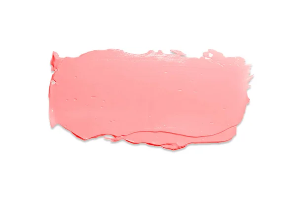Swatch Текстура Светло Розовый Крем Тенью Изолированы Белом Фоне — стоковое фото