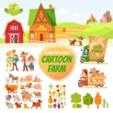 Çizgi film çiftlik büyük kümesi