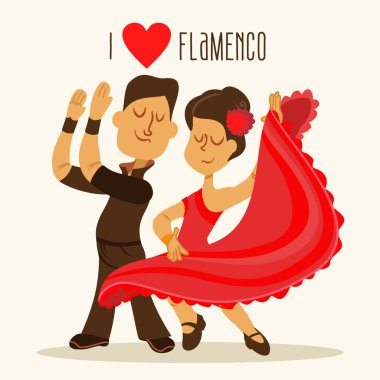 İspanyol flamenko dansçıları çift