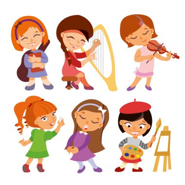 çeşitli eylem öğrenciler kız