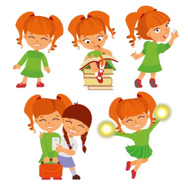 çeşitli pozlar kız öğrenci