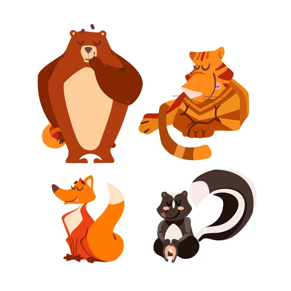 Animales de dibujos animados lindo — Vector de stock