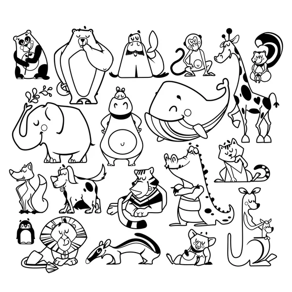 Gran conjunto de animales del bosque — Vector de stock