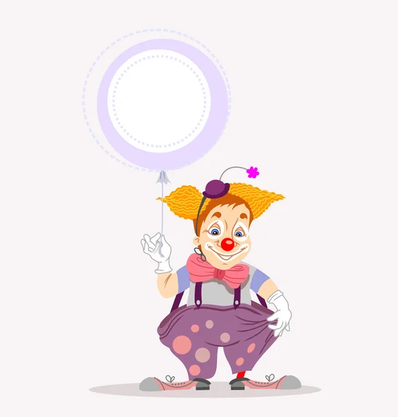 Clown showing thinking bubble — Stock Vector