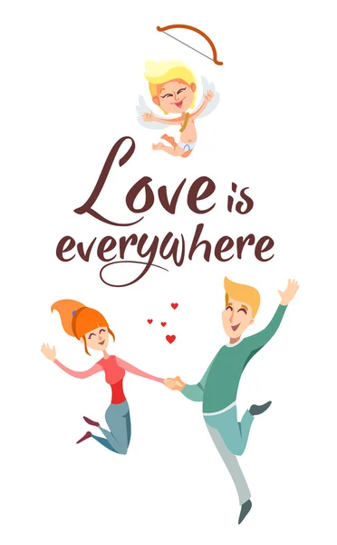 Couple and Love is everywhere — Stock Vector